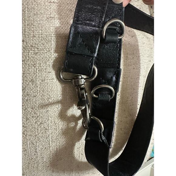 The Sak Black Leather Crossbody Purse Hobo Western Adjustable Strap Biker Zipper - Picture 13 of 13